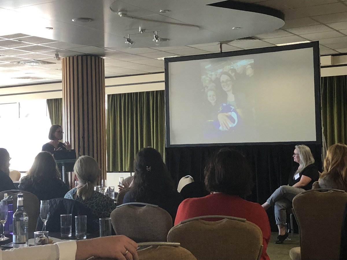 MrsGingerLawyer's tweet photo. The amazing @Parkendlydia sharing her #LTOY journey at #CELTConf - a baby, big hands, individualised pens 😉 And making the important point about how (rightly or wrongly) HE depends on kindness + generosity, which all this year’s nominees demonstrate in abundance https://t.co/jTVLd2nPux