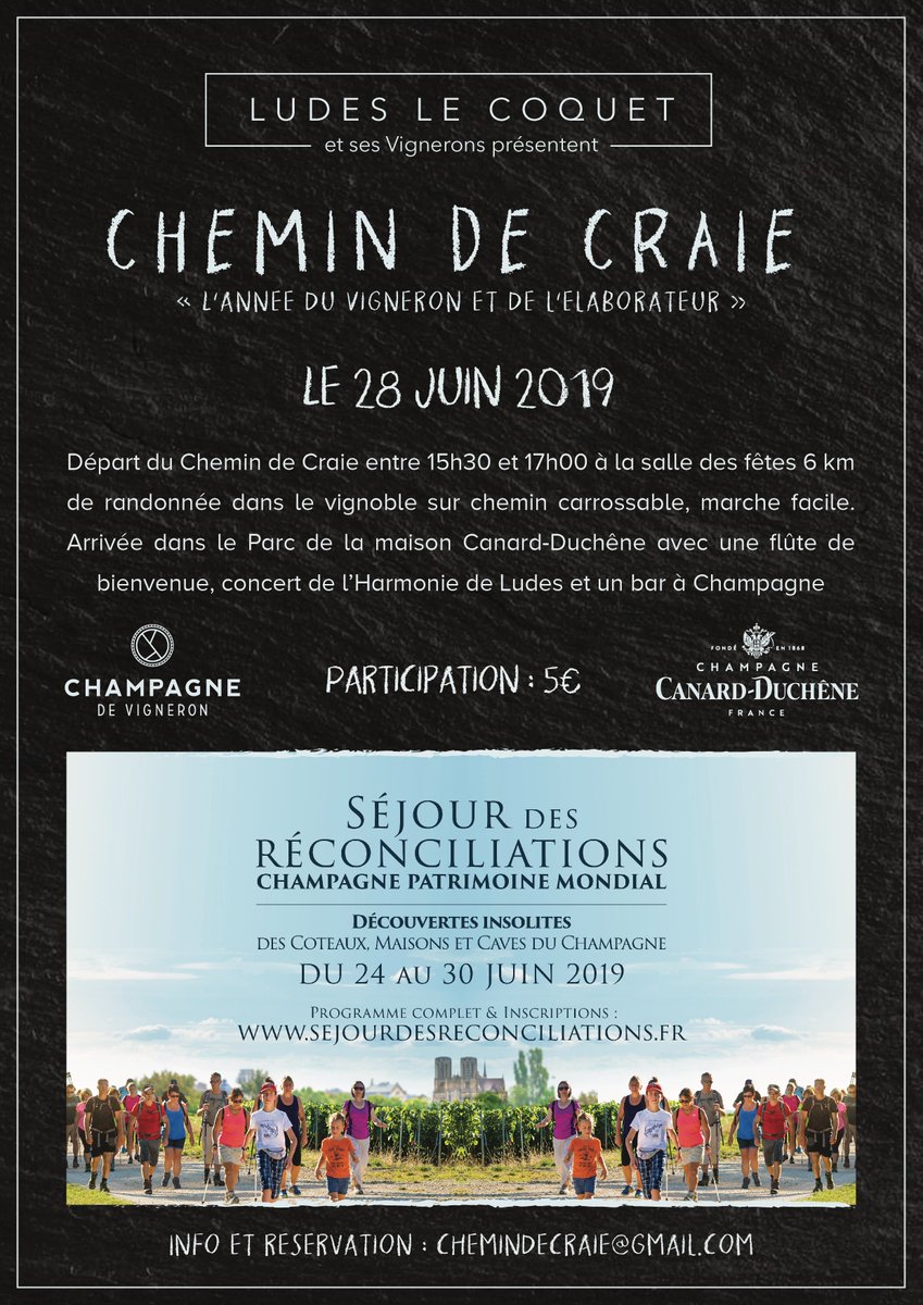 La Mission Coteaux, Maisons et Caves de Champagne organise le « Séjour des Réconciliations » qui passe par notre domaine demain. #UNESCO #canardduchene #chemindecraie