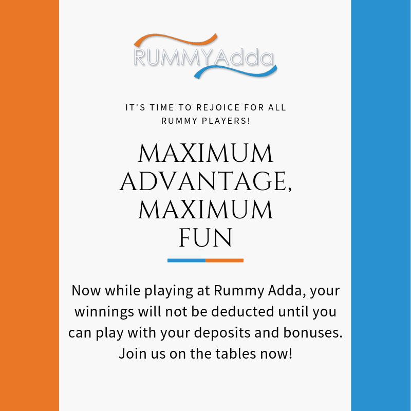 RummyAdda's tweet photo. Now while playing at Rummy Adda, your withdrawals will not be deducted until you can play with your deposits and bonuses. Join us on the tables now! 
#rummy #rummyadda #onlinerummy https://t.co/ah9L11U2Sw