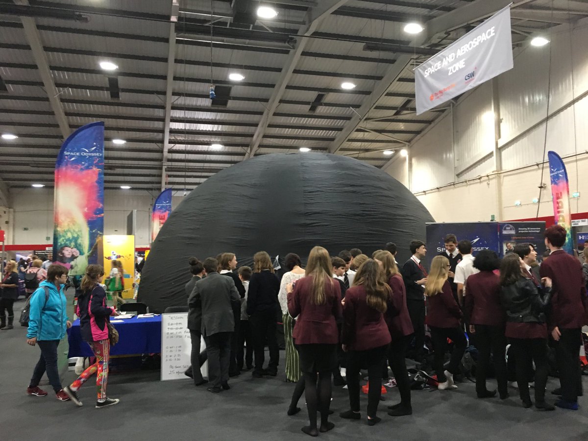 Wow -what an epic day at the @TBB_SouthWest on Tuesday! A record-breaking ten planetarium taster sessions enabled over 600 young people to experience the Space Odyssey dome during the day. Hopefully lots will get to enjoy longer sessions in their own schools soon! #BigBangSW