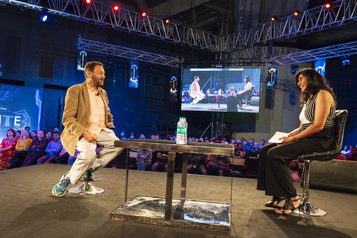 Tesco_Bengaluru's tweet photo. Film maker @shekharkapur &amp; our Director of Technology @VidyaLaxman  share views on how 'Uncertainty is the new mantra' #Tescoignite19. The art of storytelling &amp; we often undersell it. @TescoTechnology @simplymanas @tweetlipika @subhramani @RamPraharaj @rishish @saravanansusair https://t.co/GBlJe4x6kN