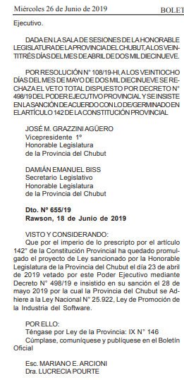 adatasur's tweet photo. #LeydeSoftware en #Chubut
Que sí. 
Que veto. 
Que "má qué veto" ✊! 
Que "buenoestábien" 😒... 

En #BoletínOficial provincial de ayer se publica la adhesión a la Ley Nacional N° 25.922, Ley de Promoción de la Industria del #Software.
Es Ley IX N° 146. https://t.co/mjK3uI0a34