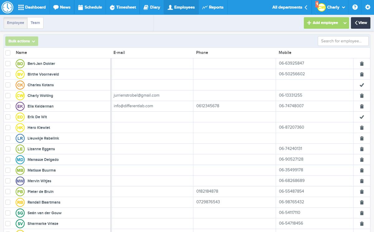 Manage your human resources online. Manage employment contracts, holiday hours, plus and minuses and personal information of your employees in a central location. zurl.co/JpCy
