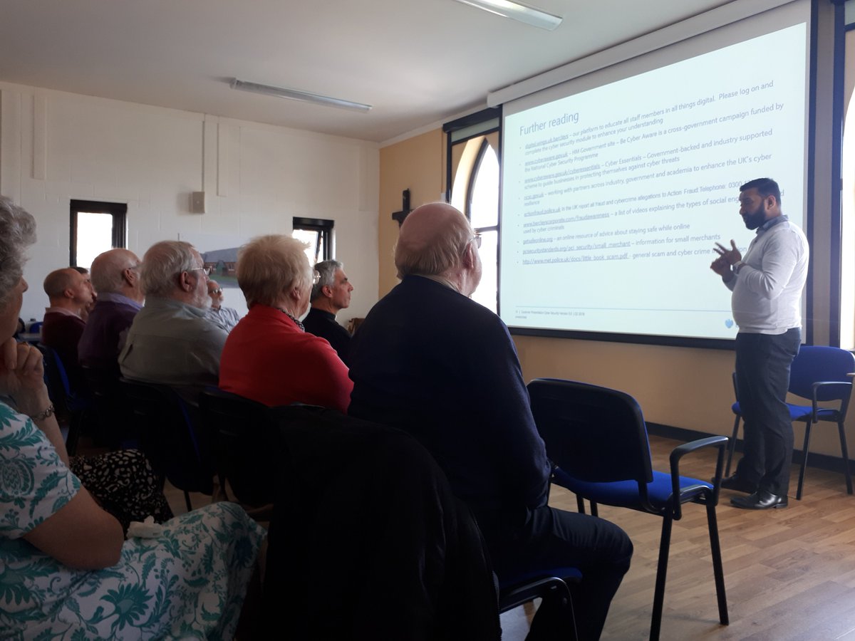 Feeling Safer? Great afternoon with Abdul from Barclays Bank, leading our first  Fraud Protection Workshop.