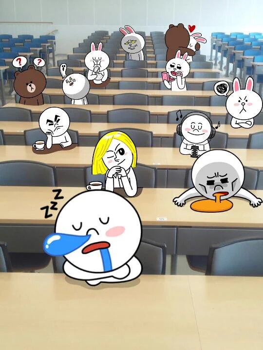 大学の講義ってどんな感じ？LINEのキャラで表現してみたwww