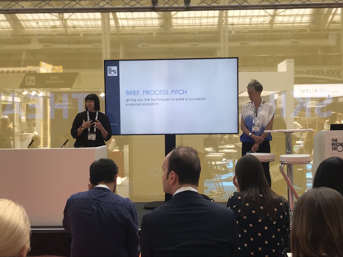 MeetingsShow's tweet photo. We’ve joined Kate Kassar and Alice Hancock from @theBEYONDevents for their ‘Brief. Process. Pitch.’ session in the Skills Clinic - join the interactive workshop and get involved on @Slidoapp #MeetYouAtTheShow https://t.co/11iEnalc0I
