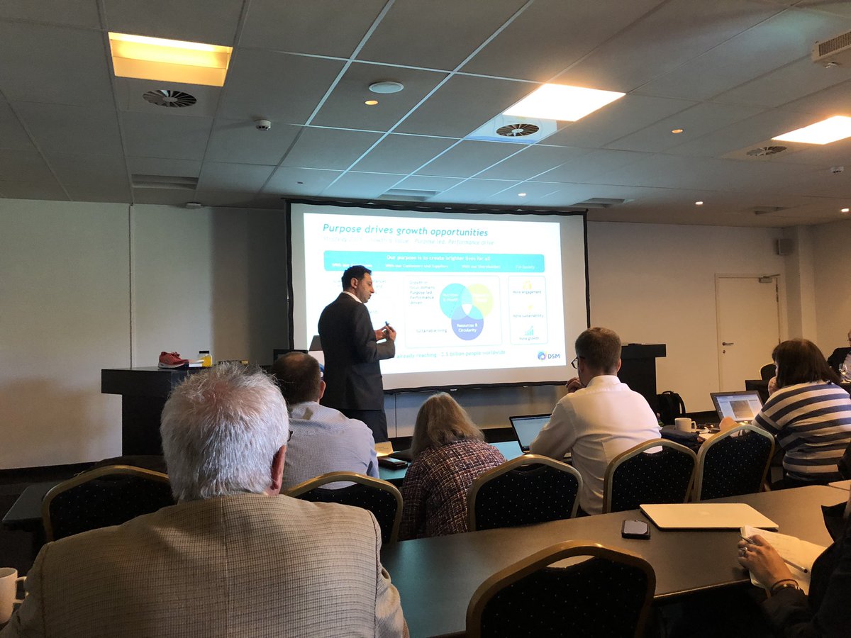plastechmag's tweet photo. DSM’s Georgio Cappolino starts three-pronged company presentation with new growth opportunities in materials.#EMGPreK https://t.co/S5E98XStsv