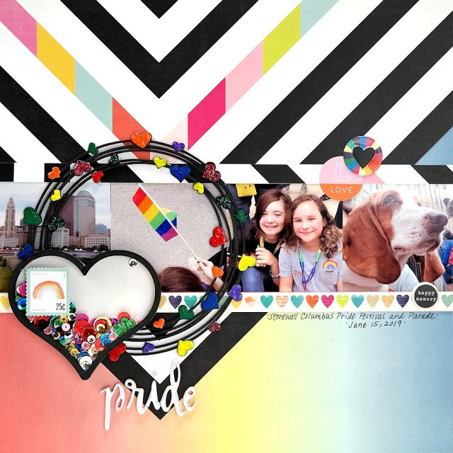 Happy Pride Month! This scrapbook layout highlights some of my photos from the Stonewall Columbus Pride Festival and Parade for @CEChipboard. My daughters and me, and my dog, had a great time. #Pride #LoveIsLove #CreativeEmbellishments #ScrapbookLayout bit.ly/2RAMFhY