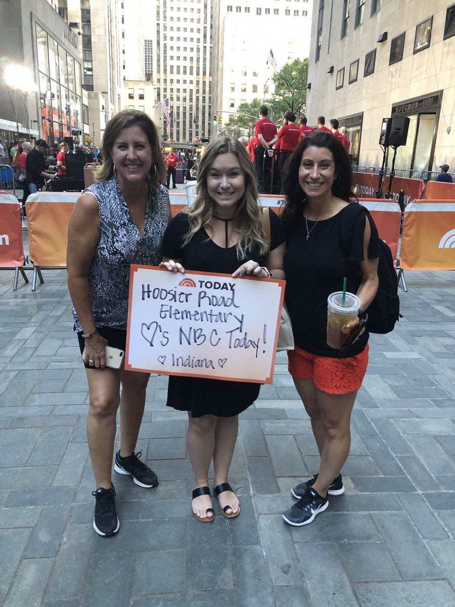 #HREinNYC look out for us on the <a href="/TODAYshow/">TODAY</a> this morning!! ❤️ what a way to start out the day 🎉😊 <a href="/kwellington1/">Karen Wellington</a> <a href="/gravely_teacher/">Julie Gravely</a> <a href="/HRErockets/">Hoosier Road Elem</a> #nowwegottagotoschool