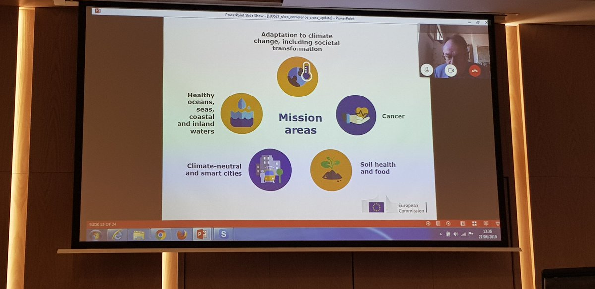 UoDRIS's tweet photo. Alan Cross from EU RTD, European Commission, on the "game changing" nature of the new Mission approach to funding for Horizon Europe, the successor of H2020 #UKROConf https://t.co/FlxuNsqEWJ