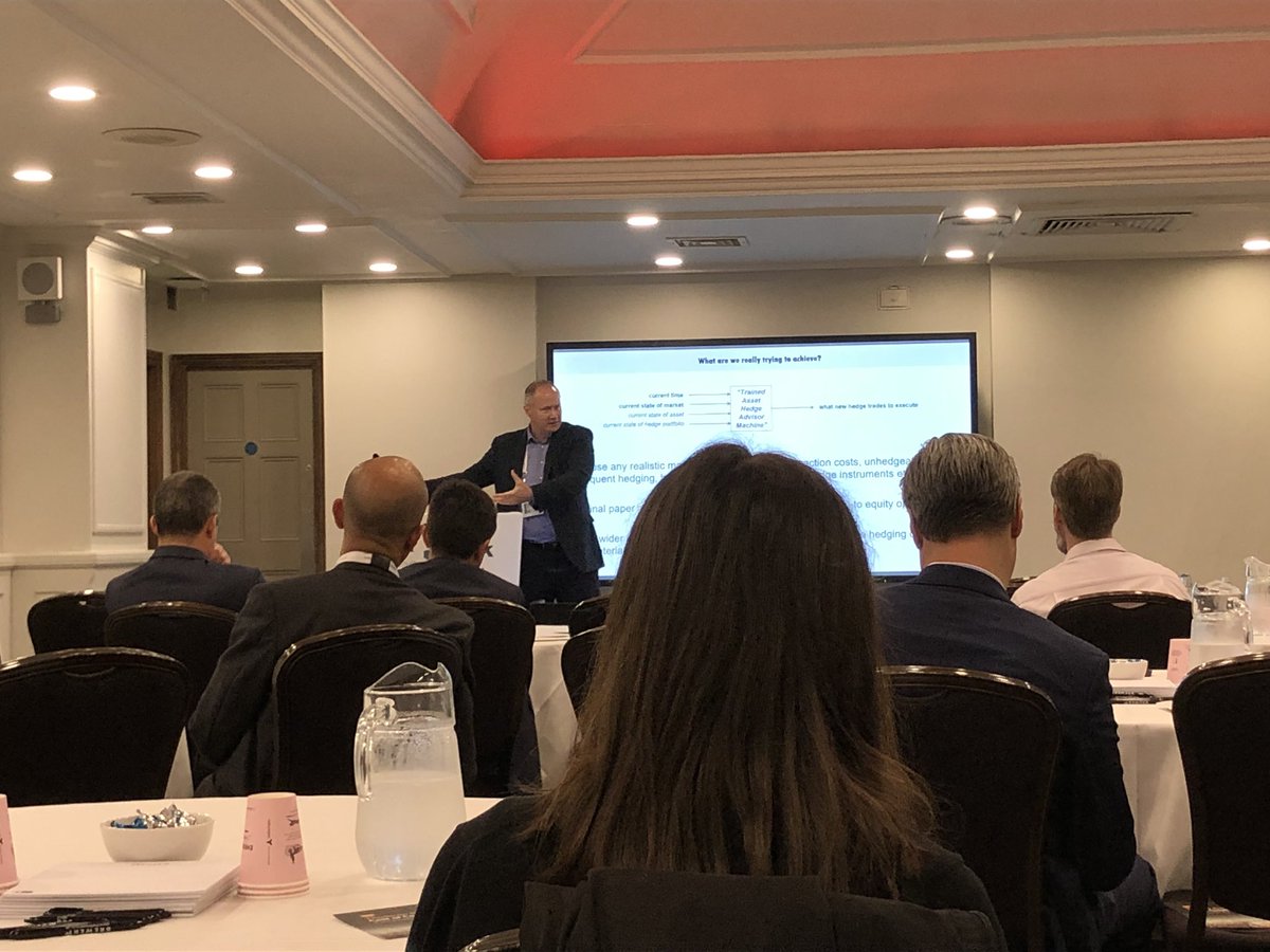 CLSWimbledon's tweet photo. Neil Palmer, Beacon explains how to apply Deep Hedging #RiskLive https://t.co/lwLWa8YLhe