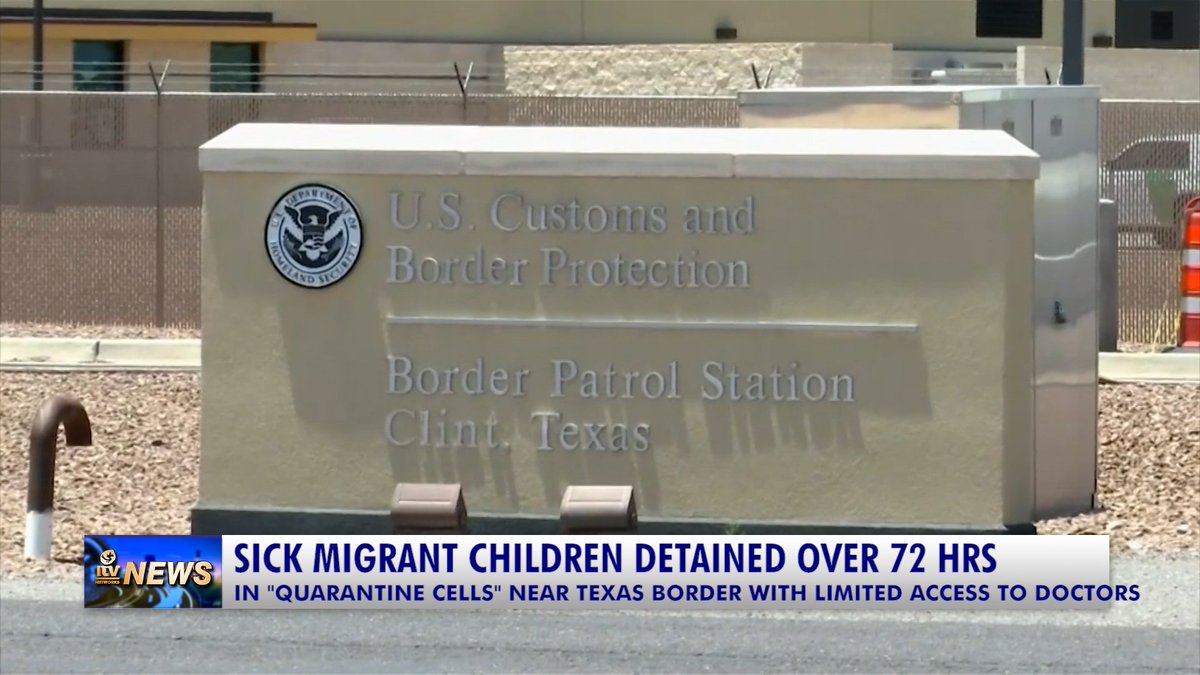 SICK MIGRANT CHILDREN DETAINED OVER 72 HRS
IN 'QUARANTINE CELLS' NEAR TEXAS BORDER WITH LIMITED ACCESS TO DOCTORS

#MigrantChildren #Sick #Detained #QuarantineCells #TexasBorder #Doctors