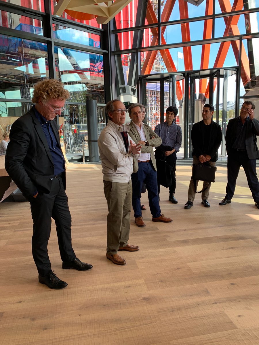 StiffTrevillion's tweet photo. The #ArchitectureClub took members on a tour of @derwentlondon @FletcherPriest striking #Brunelbuilding last night.  Loved the extraordinary #treadpads by #Jamescapper https://t.co/i0kmNVuudu