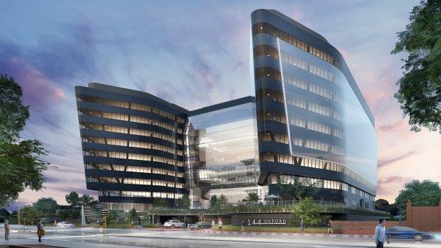 LeadingArch's tweet photo. Went on a site tour of the 144 Oxford Road office development in Rosebank, Johannesburg, yesterday. It's Paragon Group’s largest project at present. Looking very impressive! https://t.co/PymhbRV0ye https://t.co/kiPBDgvfZx