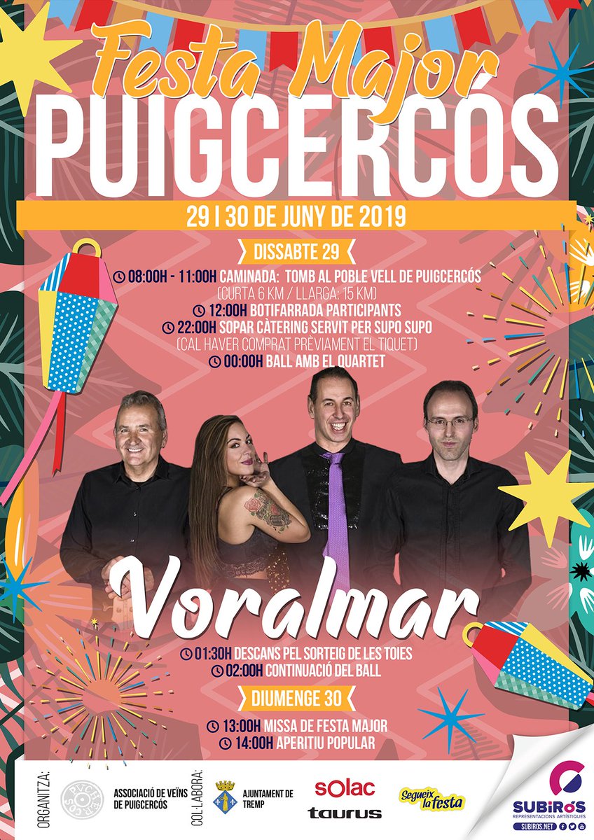 Primeres Festes Majors de l'#estiu carregades de la millor música per passar millor aquesta calor!
 US HI ESPEREM A TOTS!!!
 #festamajor #estiu2019 #ladebaetmou #segueixlafesta
facebook.com/SUBiROSReprese…