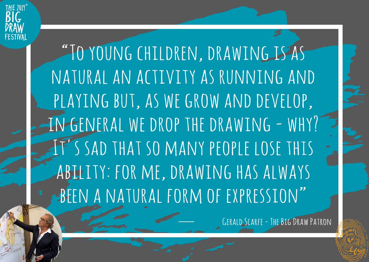 #ThursdayThoughts #GeraldScarfe 🙌

Some lovely wisdom from our Patron, Gerald Scarfe. We couldn't agree more!

If you agree that drawing changes lives, why not find out about organising your own event for the #BDF19 to celebrate the power of creativity! >>thebigdraw.org