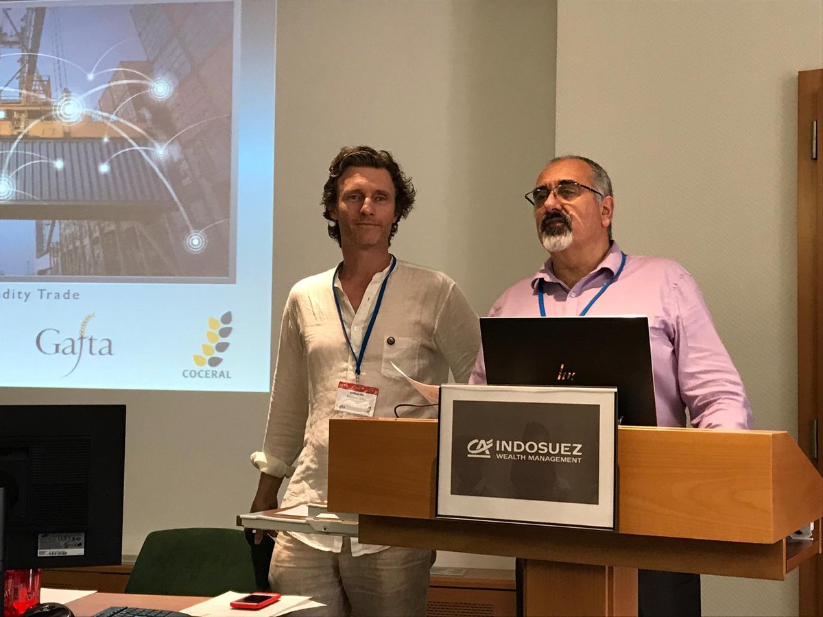 COCERAL_EU's tweet photo. Kicking off in Geneva with Swithun Still @RussianGrainTra and Philippe Mitko!
We're going to hear about practical tech examples specially oriented towards agri-trading, including blockchain and other exciting new technologies #Digitalization #DigitalTransformation https://t.co/eVWDHLNN7a