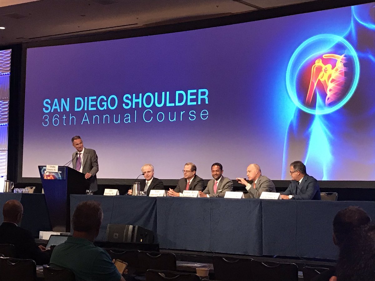 FLshoulderdoc's tweet photo. Privilege to present our research on reverse shoulder arthroplasty for failed total shoulder last weekend at the San Diego shoulder course. With mentor @nicholson_md and many world leaders in #shouldersurgery #shoulderreplacement https://t.co/acDzrgi5te