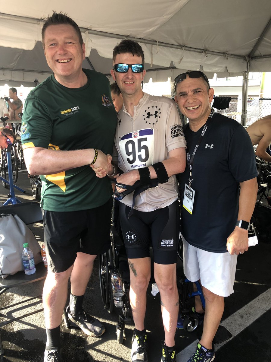 SFC Cory Remsburg is tenacity embodied, and spirit of #WarriorGames2019. My Aussie twin Mark Reidy <a href="/Wellbeing_au/">Mark Reidy</a> of <a href="/theroadhome/">TheRoadHome</a>  &amp; cycling coach of @veteransportaus were excited to see him! Watch <a href="/espn/">ESPN</a> Cory video: espn.com/video/clip/_/i…