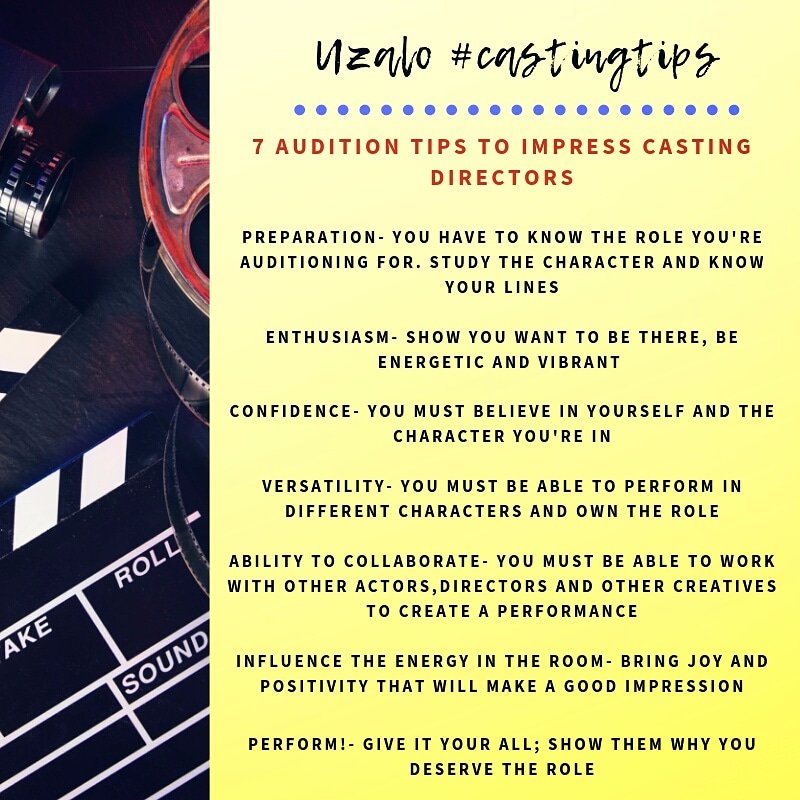 Uzalo_SABC1's tweet image. Want to be an Actor? Here are some Tips to make your Successful when you Audition. Remember to NEVER pay anyone for auditions and never share your personal information! ------ #castingtips #auditiontips #stainedglasstv