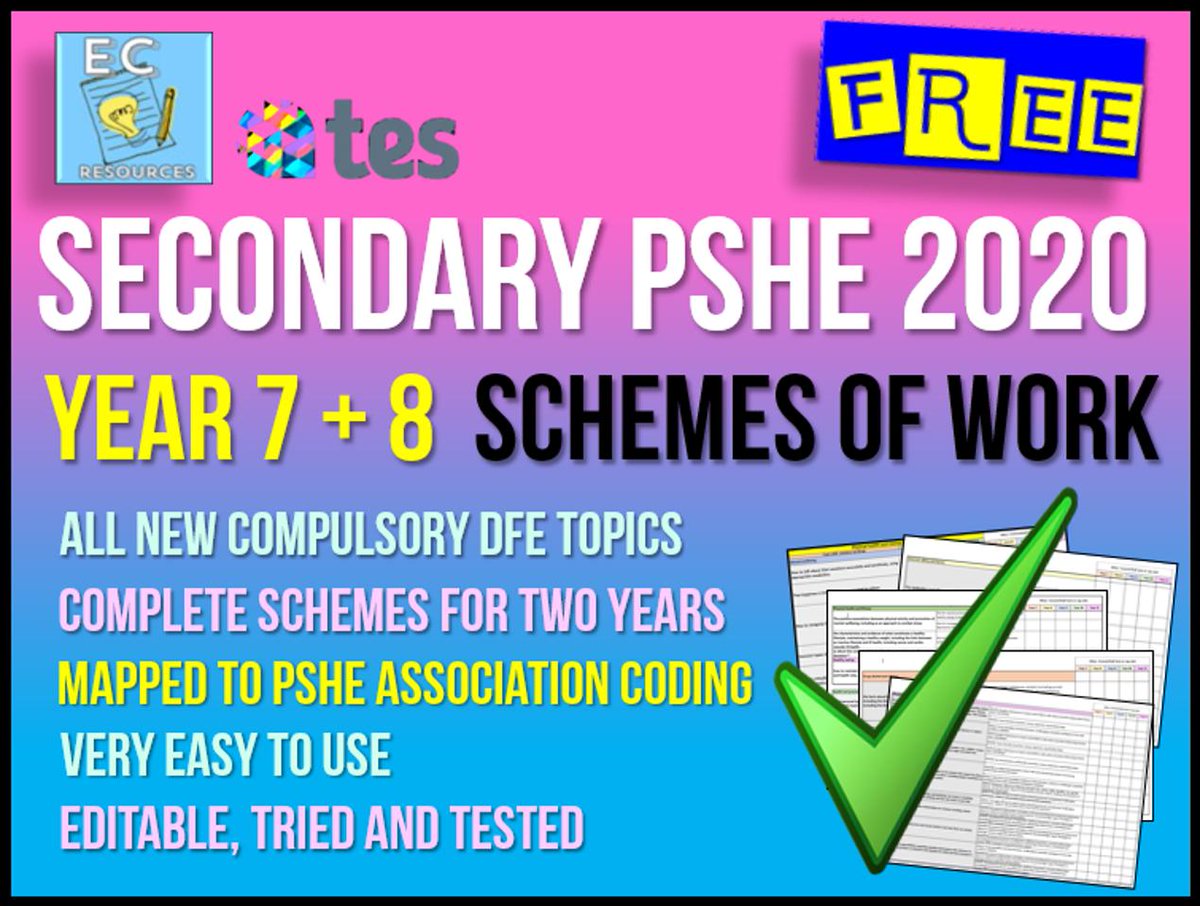 Happy #RSE_day ya'll! Here's two years worth of free #PSHE and #RSE schemes of work for KS3 to help your school meet the new #pshe2020 guidelines 🌈  tes.com/teaching-resou… #pastoralchat #ukedchat #edchat #formtutors #teaching #rse