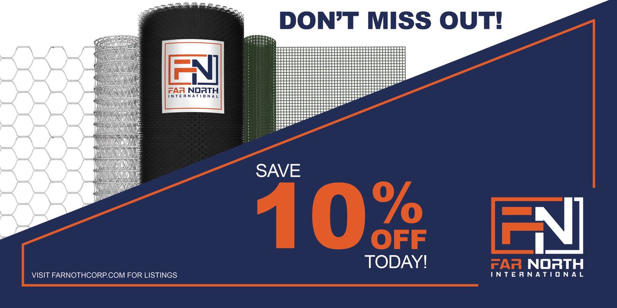 Only TWO DAYS left to use the coupon code “DAD” to get 10% off at checkout! Visit us at farnorthcorp.com to see all we have to offer! #FarNorthInternational #WireFence #ChickenWire #DIY #WireDIY #Fence