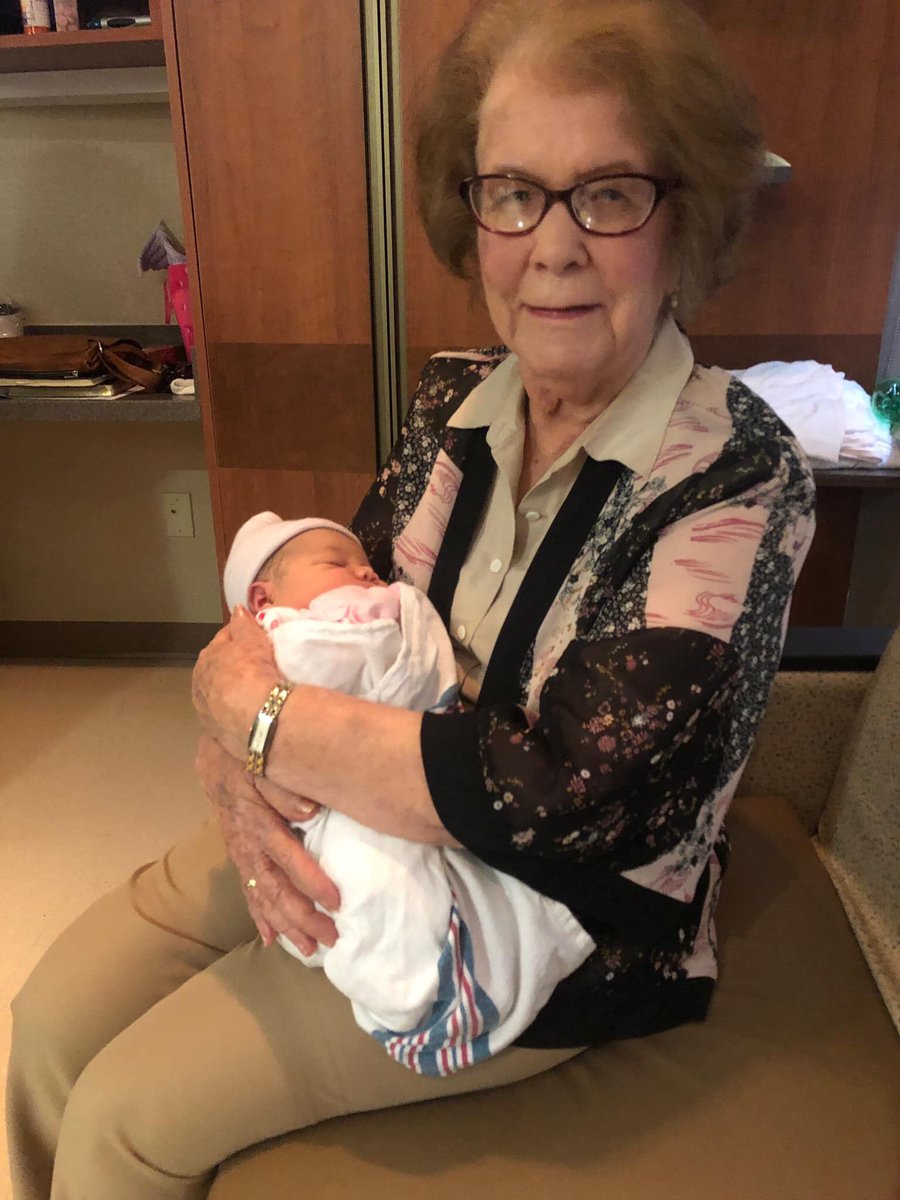 My dear mother loving on her 10th great grandchild... My first granddaughter ... #FromGenerationToGeneration