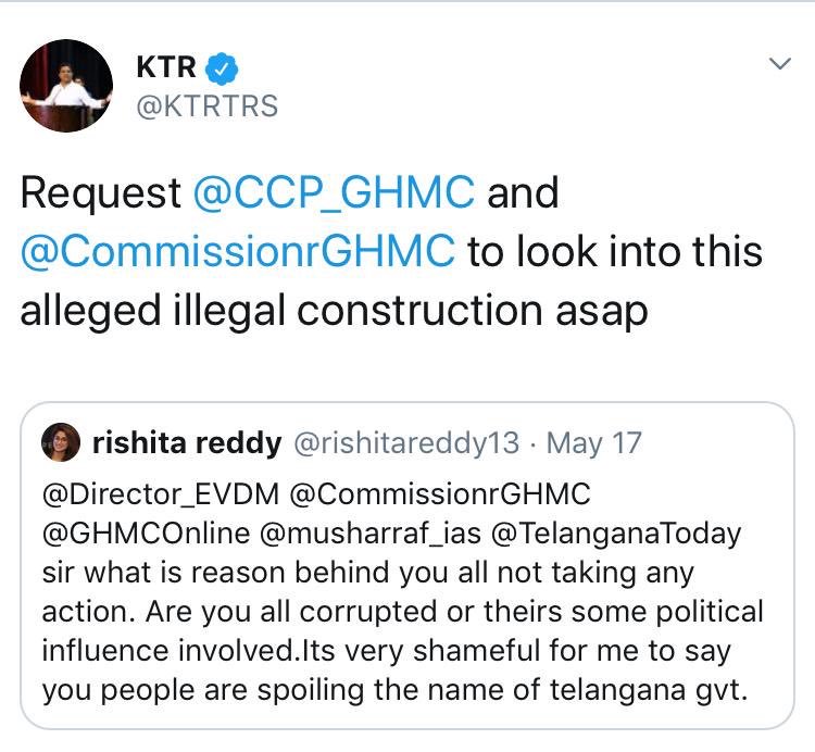 rishitareddy13's tweet photo. @KTRTRS @musharraf_ias @CCP_GHMC Even after your instructions &amp; after demolition of the pent house.. the person have started reconstrcuting the house. Area ACP is not responding to complaints &amp; calls https://t.co/fWKCM4Xjgb