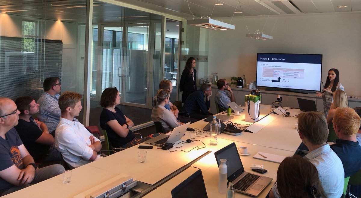 Final presentation of our MScMA project for <a href="/Mediahuis_BE/">Mediahuis</a> on #PredictiveAnalytics for #publishing using #Python mma.ugent.be Congrats on a job well done! #opensource rocks!  #UGentFEB #Analytics #orms #subscription business