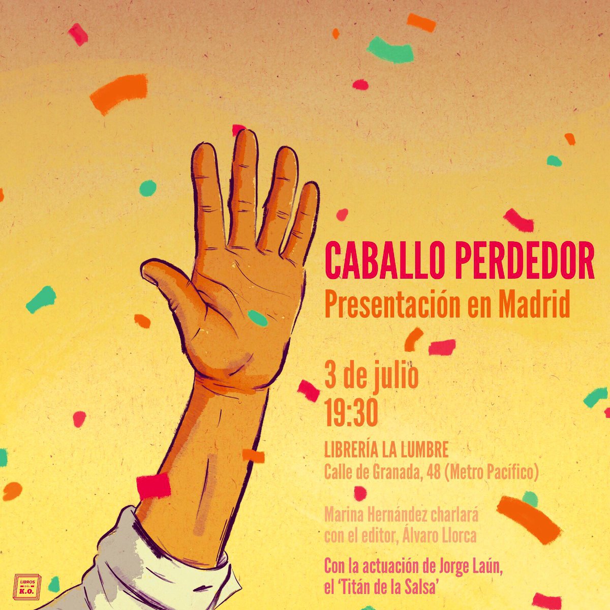 Madrid 3 de julio. 
“The One &amp; Only” Marina Hernández (<a href="/maitenacaiman/">Maitena Caimán</a>) se junta con <a href="/librosdelko/">Libros del K.O.</a> - los únicos editores que hubieran mirado a la cara al “Oso Taciturno” Liston en un ring - y presentan el libro “Caballo perdedor”. 
Si estuviera en Madrid, no me lo perdería 😎