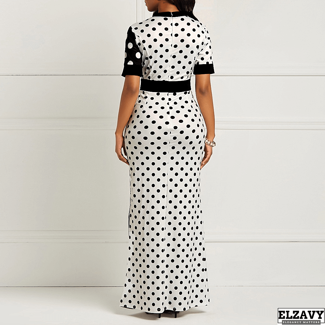 ElzavyBrand's tweet photo. African Printed Bodycon Retro White Black Women Dress. Vintage Maxi Polka Dot and Short Sleeve Long Dress. Plus Size available. #shippingfree #shoppingonlin #streetrends #streetstyleinspiration #streetwearco #trendyglamgal #wardrobechallenge #whatwore #wholesaleclothing https://t.co/Y55imcrhay