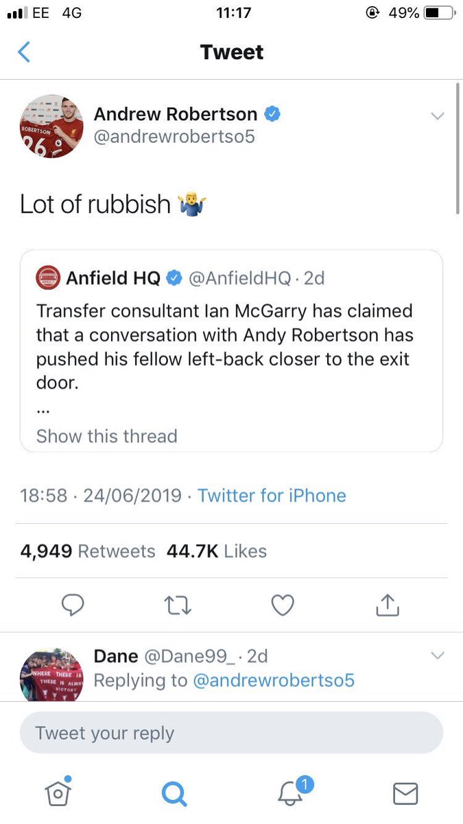 JurgenPressed's tweet photo. .@AnfieldHQ have been spreading shite about Robertson and Van Dijk only for them to shut them down in the space of 3 days. Horrible account in general. https://t.co/ri7tphhRZH