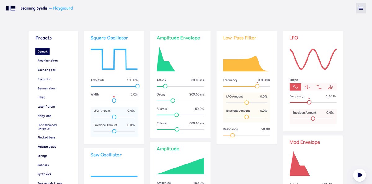 AbletonDev's tweet image. A special thanks to our friends at @cycling74 for the tools to make the DSP for our browser-based synthesizer. 

learningsynths.ableton.com