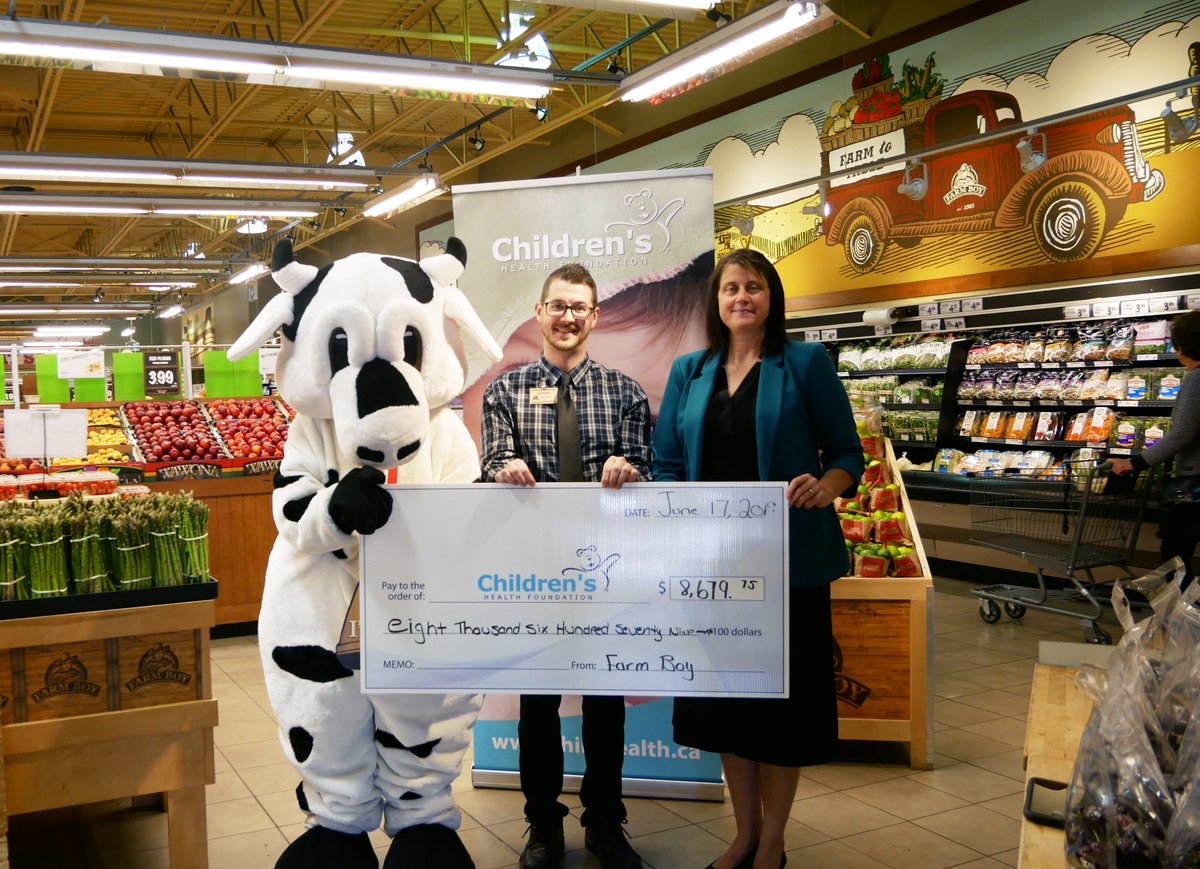 Thank you <a href="/FarmBoy/">Farm Boy</a> and community for the incredible donation of $8,679 raised from the tasty cookies and coupon book sales to support kids at Children's Hospital, <a href="/LHSCCanada/">London Health Sciences Centre</a>!
