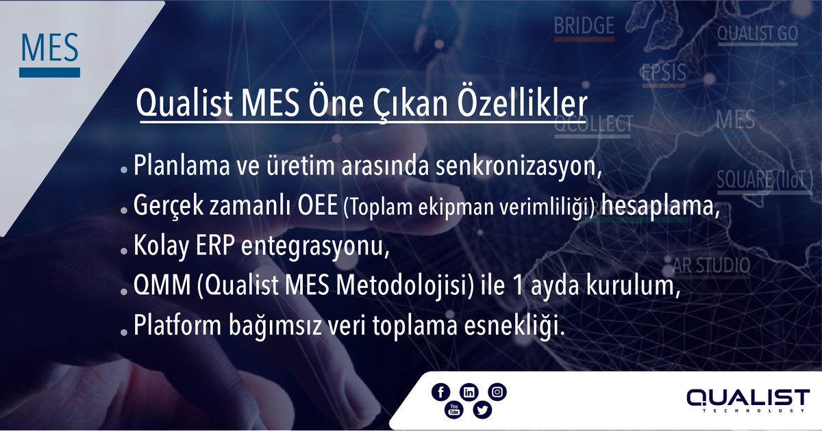 QUALIST_'s tweet image. #MES #ManufacturingExecutionSystems #ÜretimYönetimiSistemleri #value