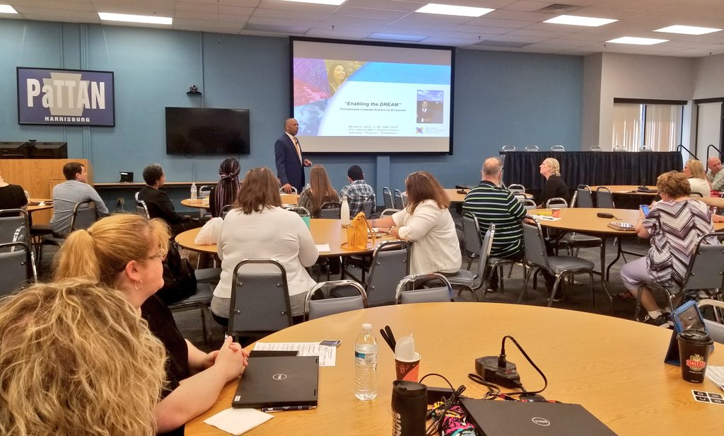 NMSI's tweet image. NMSI CEO Bernard Harris talks space, education and computer science with Pennsylvania educators! Thank you for organizing this group of great minds, @PADeptofEd. #CSforAllPA