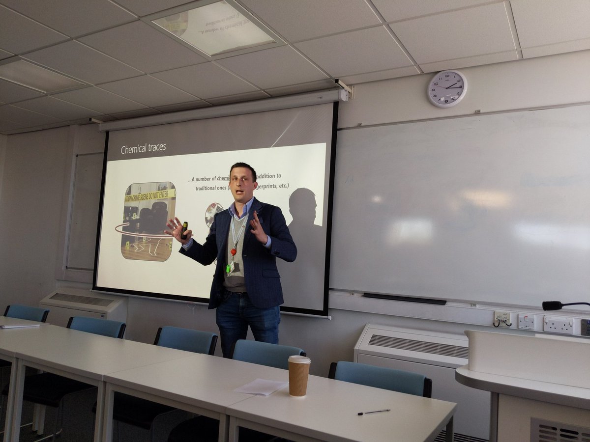 HLS_ECR's tweet photo. How can we link gunshot residue to the ammunition? @Ciubi6 from Applied Sciences talking about using machine learning for this #HLS_ECR2019 https://t.co/uk1E6njl3U