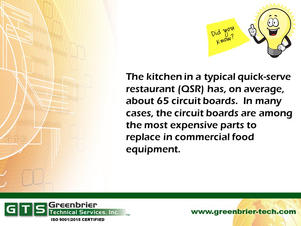 GTS_WV's tweet image. GTS can help you with this problem by repairing your circuit boards.  #circuitboardrepair #gts #greenbriertechnicalservices #commercialfoodelectronicsrepair