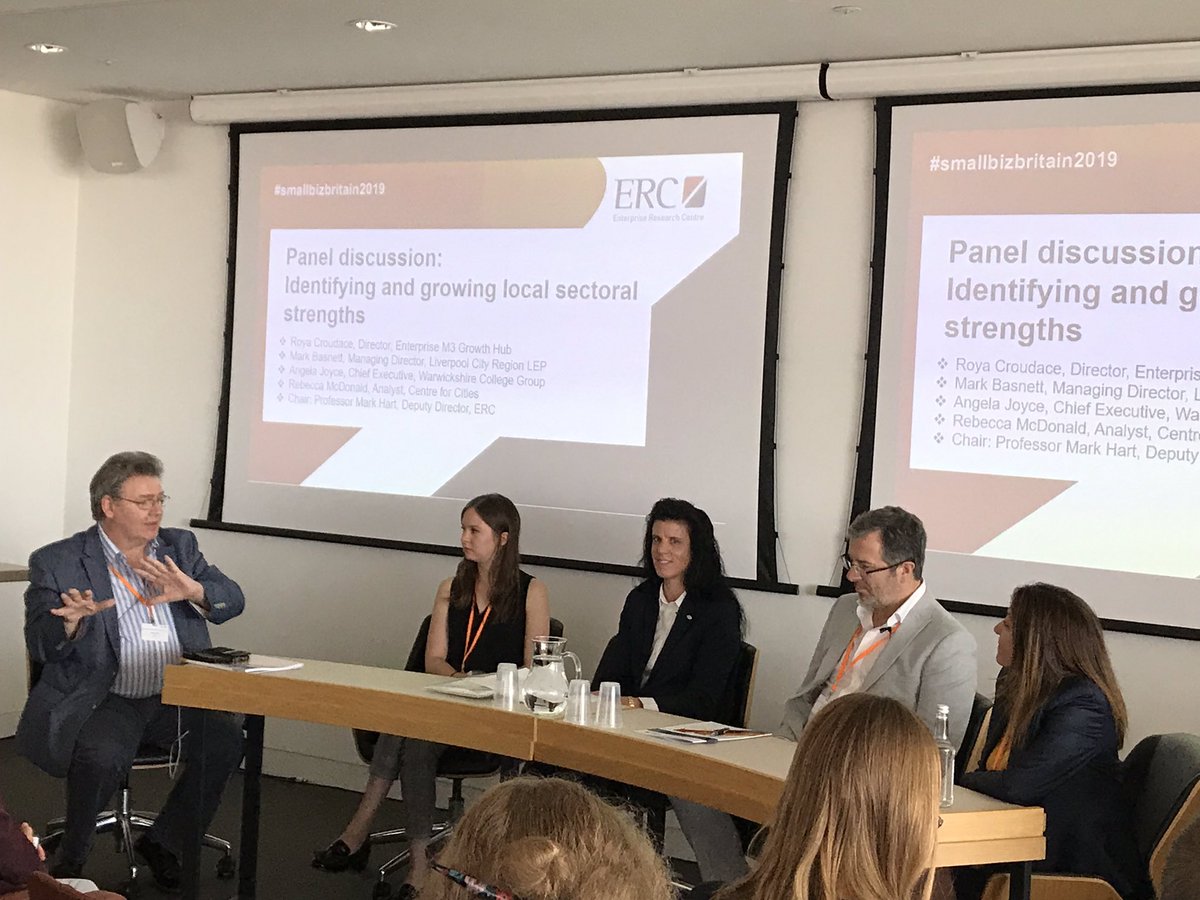 “Create an environment where everyone can flourish” @markhart84 @ERC_UK discusses developing local sector strength with @R_McDonald_ @CentreforCities, Angela Joyce @WCollegeGroup , @MarkBasnett_LEP, @_royacroudace @EM3MTB #smallbizbritain2019 #talent #infrastructure #ecosystem