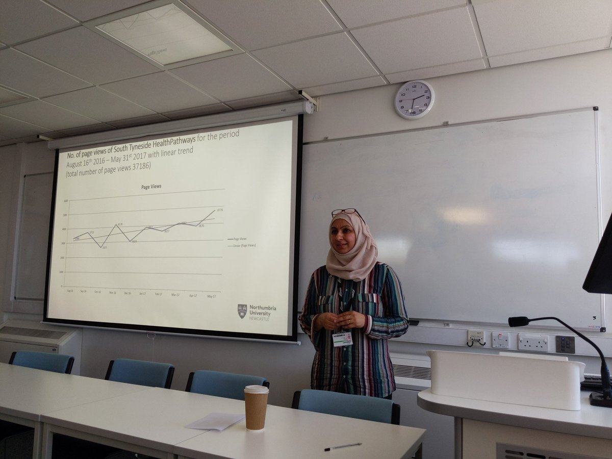 HLS_ECR's tweet photo. Zeb Sattar presenting her findings on the implementation of localised, online care pathways in the NHS #HLS_ECR2019 https://t.co/Iva6dHXBUJ