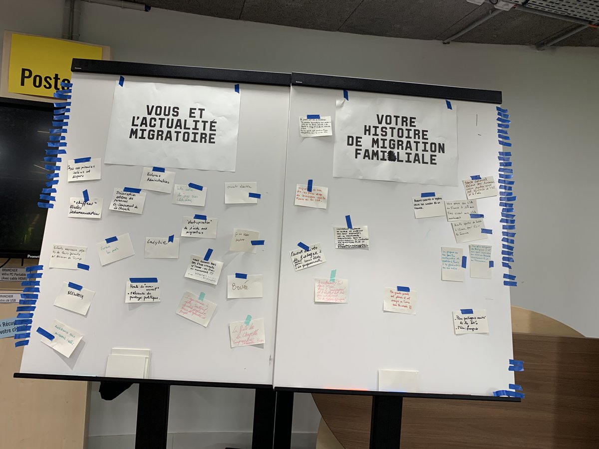 leschaudrons's tweet photo. "Les chaudronneries" a organisé aujourd'hui 27 juin au #CNFPT et en partenariat avec #singaFrance et #GuitiNews un Workshop autour de la thématique " MIGRATIONS ET MÉDIAS " c'est un atelier dédié à l'étude des systèmes de communication ! https://t.co/fzAi138Itb