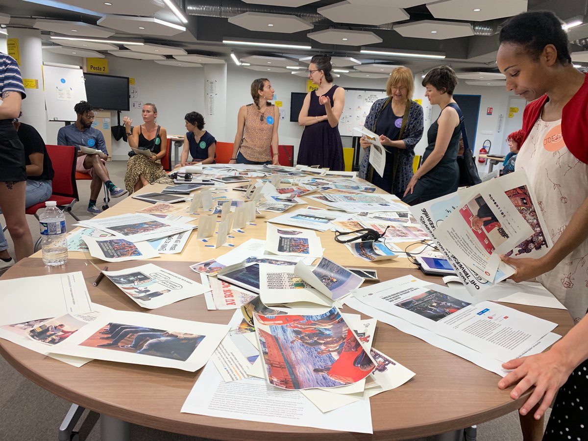 leschaudrons's tweet photo. "Les chaudronneries" a organisé aujourd'hui 27 juin au #CNFPT et en partenariat avec #singaFrance et #GuitiNews un Workshop autour de la thématique " MIGRATIONS ET MÉDIAS " c'est un atelier dédié à l'étude des systèmes de communication ! https://t.co/fzAi138Itb