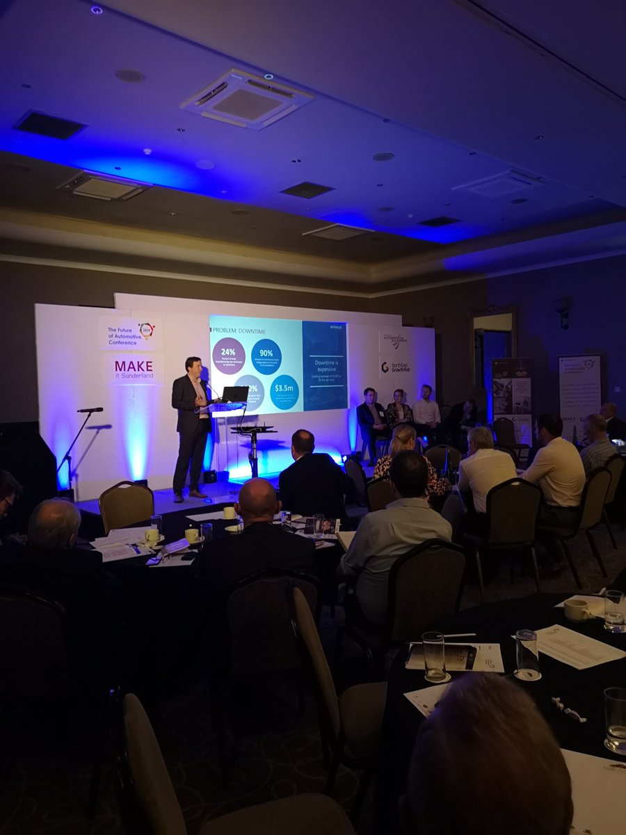NEAutoAlliance's tweet photo. Thanks to CEO Simon Kampa of @senseyeIO who spoke at today's #FutureofAutoConf on condition based monitoring to support predictive maintenence @MAKEitSund @GrowthHubNE https://t.co/vhFCZsOHQA