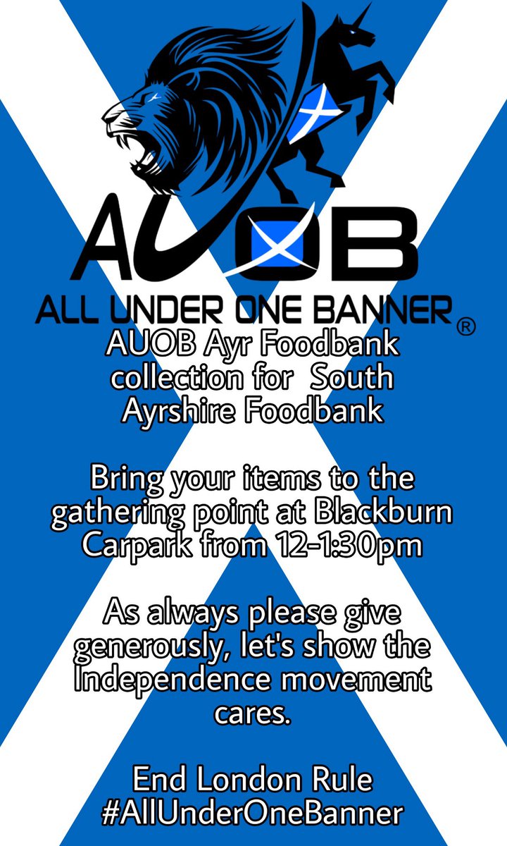 Foodbank collection at <a href="/AUOBSCOT/">Team AUOB Scot</a> #AUOBAyr MARCH ON 6 July 
Please help if you can