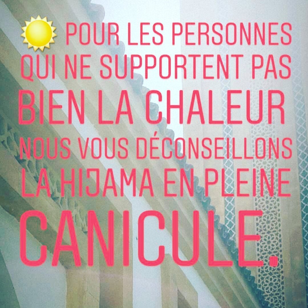 HijaManager's tweet photo. 📌 Nous deconseillons la Hijama lors de la canicule, particulièrement pour les personnes ne supportant pas la chaleur.  
 #Hijama  #ventouses  #cupping  #santé  #chaleur  #Canicule2019  #Canicule https://t.co/SLZNfeymfH