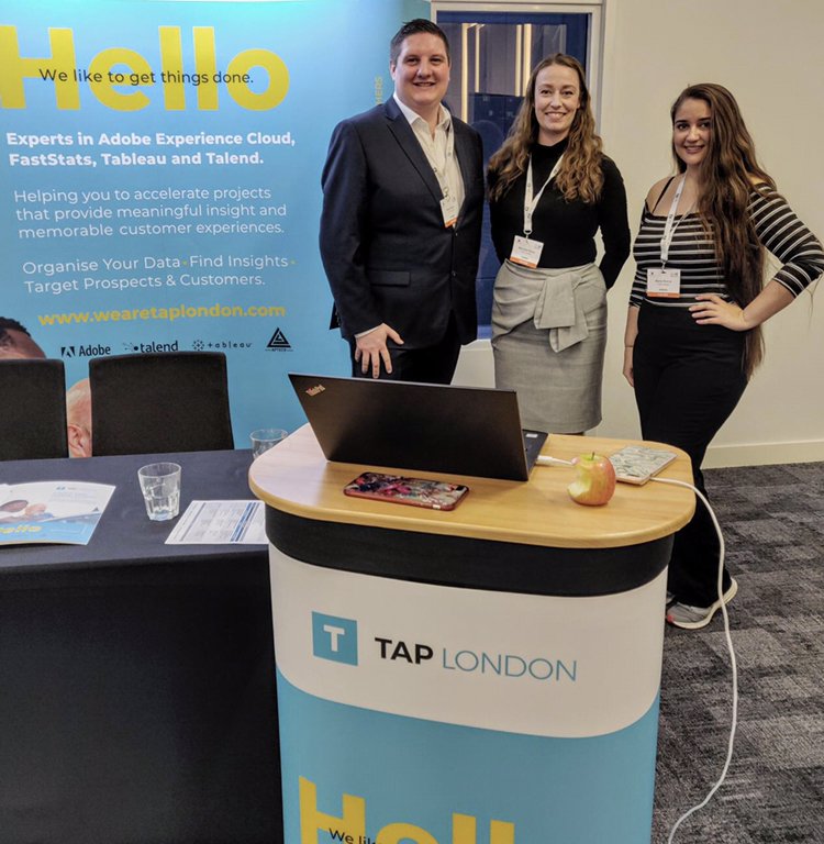 tapcxm's tweet photo. There’s still time to come by our stand and find out how we can help you with your next project. We are experts in Adobe Experience Cloud, Adobe Campaign, Apteco #Faststats, #Tableau and #Talend. 👩🎓👨🎓 #DataIQSummit #WeAreTAPLondon #adobecampaign #digitalmarketing #marketing https://t.co/8BqbI6LwRL