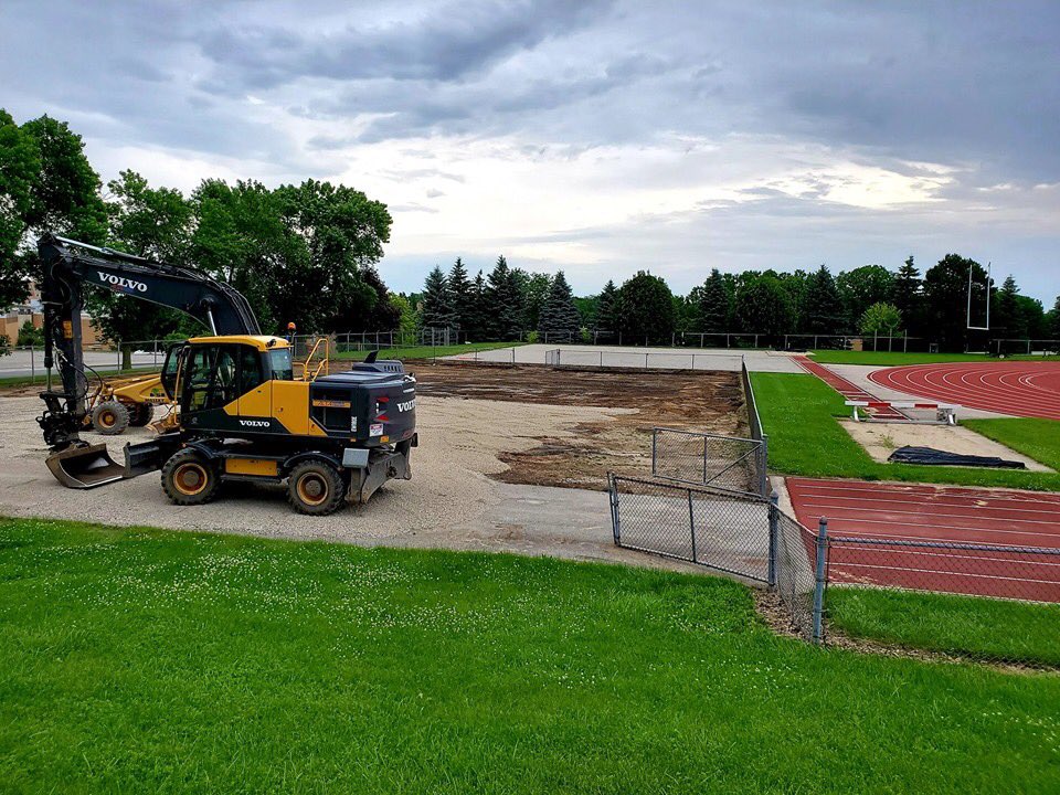 FerrisFootball's tweet photo. Work continues at Top Taggart Field! Won’t be long now before the new turf gets put in https://t.co/RJTca2dqtu