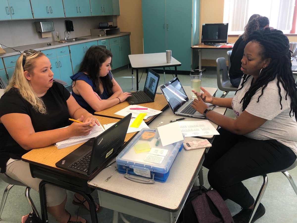Math Coaches practicing scenarios for leading Instructional Design sessions in mathematics! #MathLeaders #SummerMath!