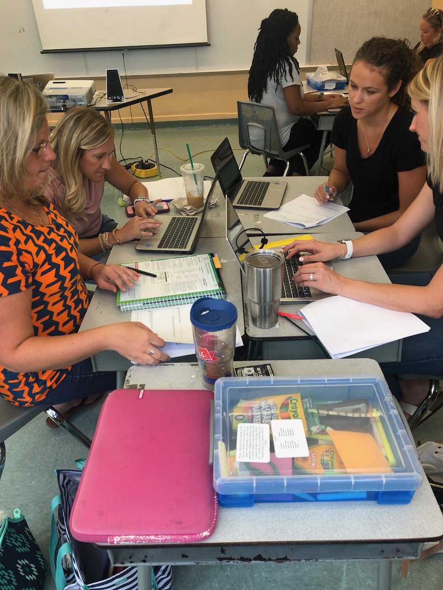 HCPSElemMath1's tweet photo. Math Coaches practicing scenarios for leading Instructional Design sessions in mathematics!  #MathLeaders #SummerMath! https://t.co/Nu0S3aelGC