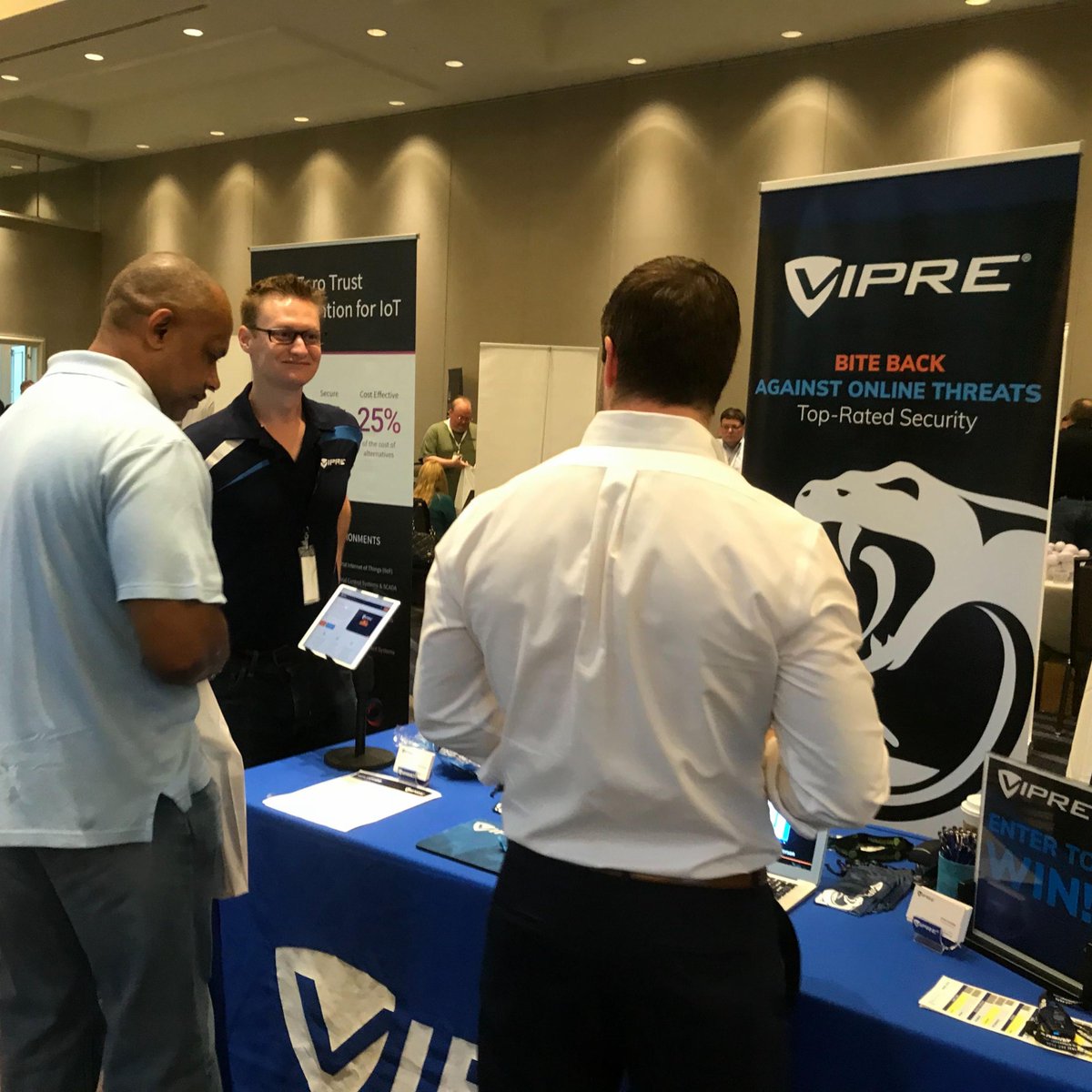 VIPRESecurity's tweet image. Are you at @DataConnectors in #Tampa today? Stop by the @VIPRESecurity booth when you get the chance! We would love to say hello and show you what we've been up to! #DataConnectors #VIPRE
